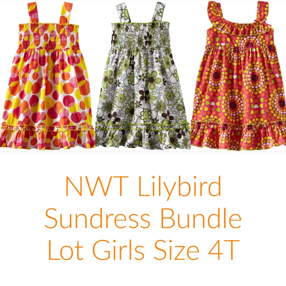 Lilybird Girls Smocked Tiered Sun Dress Clothes Lot Size 4T Sundress NWT